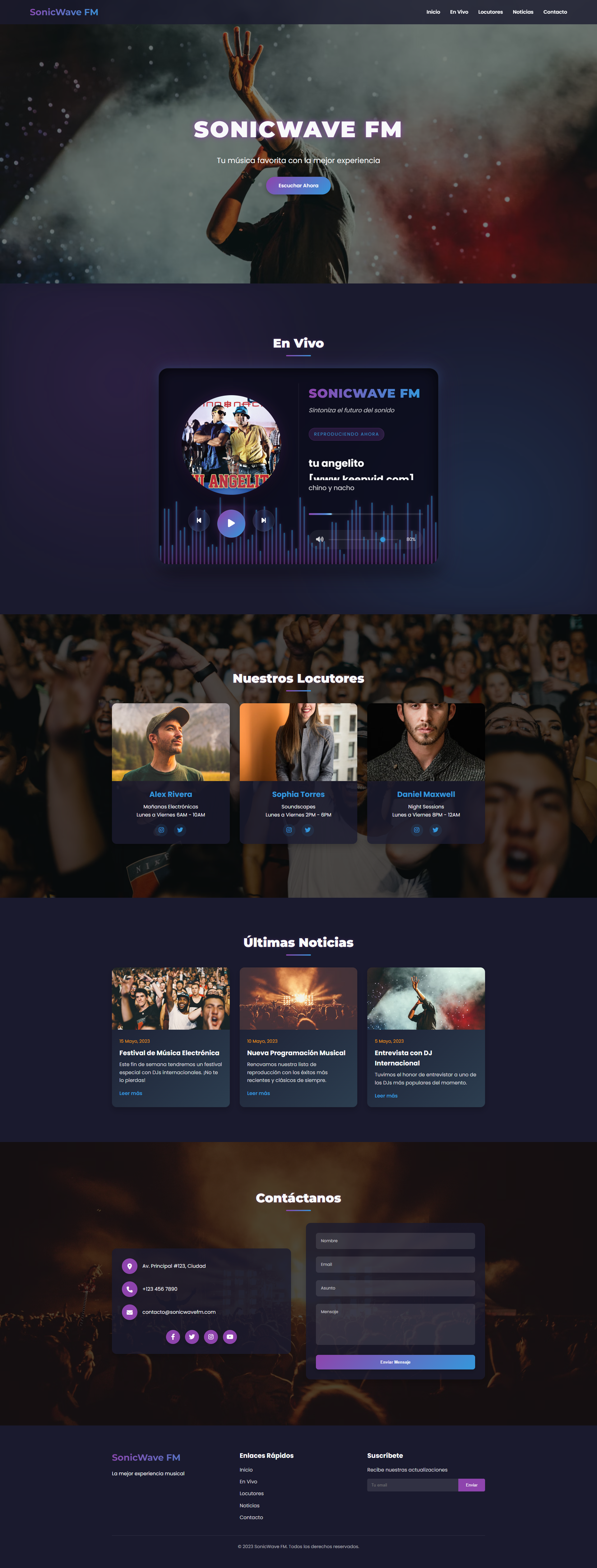 Vista previa SonicWave FM